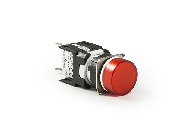 D Series Plastic with LED 12-30V AC/DC Round Red 16 mm Pilot